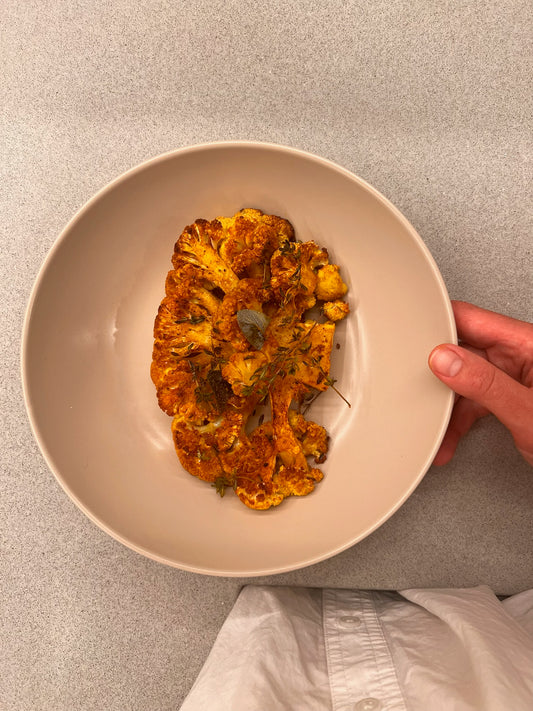 Roasted Cauliflower w/ Turmeric and Herbs